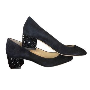 Michael Kors Arabella Embellished Galvanized Glam Luxe Kitten Heel Pumps 8.5